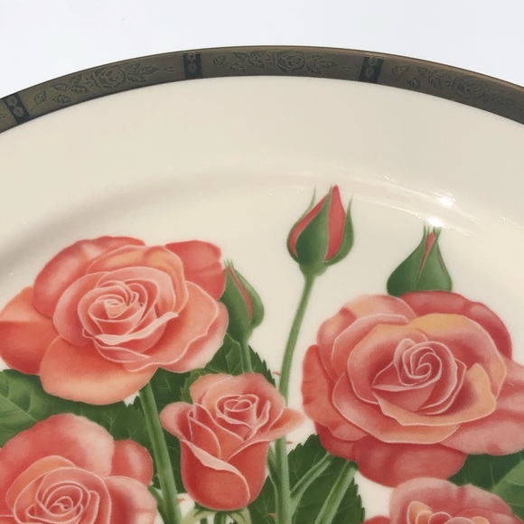 Gorham True Vintage Fine China Porcelain 1976 Cathedral Pink Roses Art Plate - Picture 8 of 16